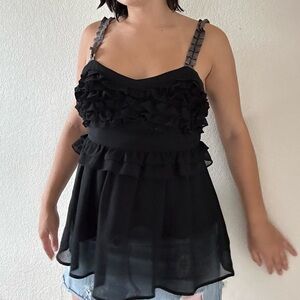 Ruffled 90’s top from Maggy London